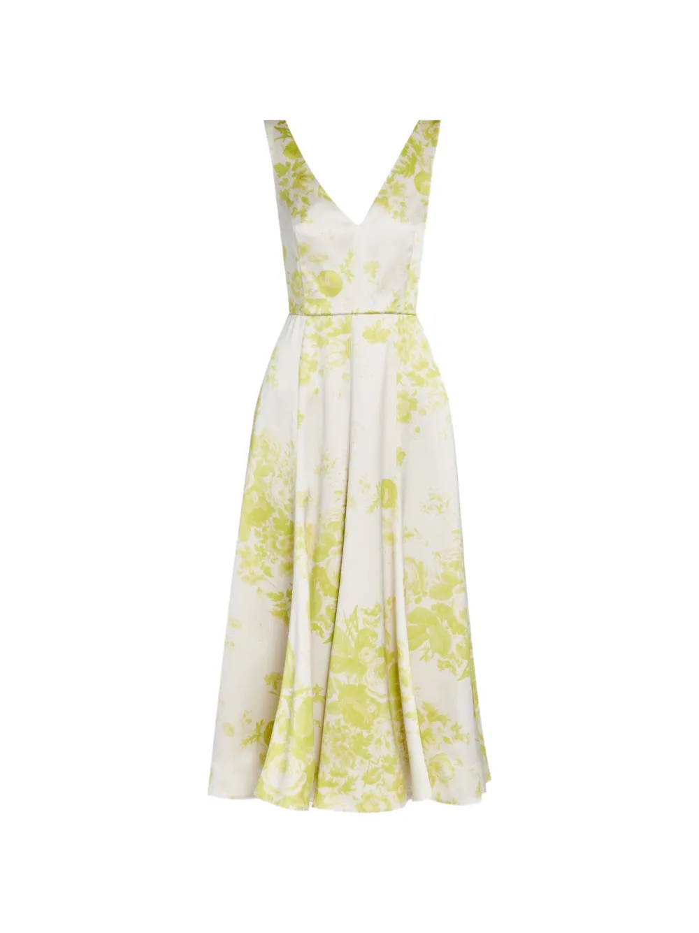 ERDEM V-neck floral-print midi dress - Nude