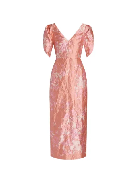 ERDEM V-neck floral-pattern midi dress