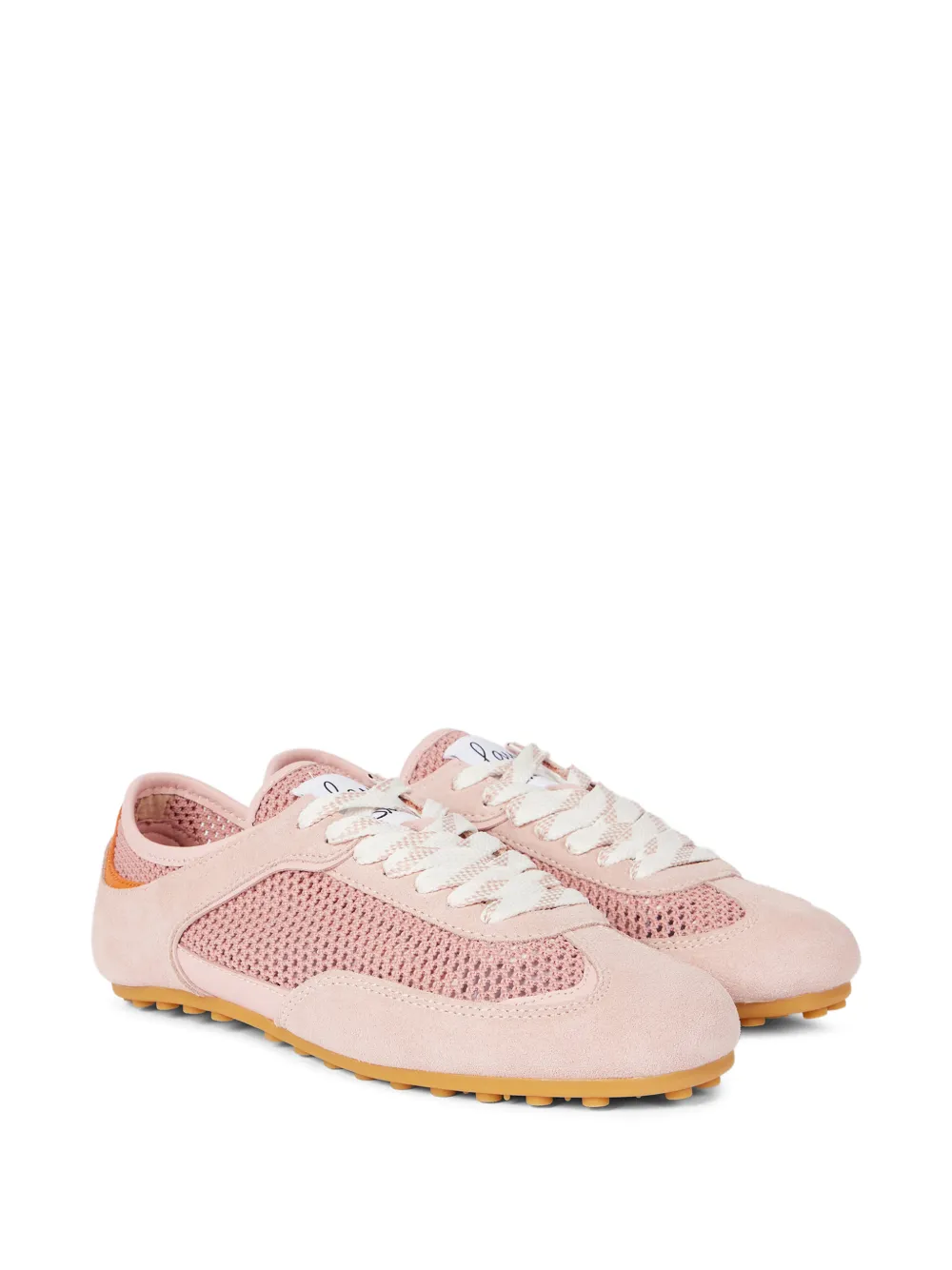 Paul Smith Samara mesh-panelled suede sneakers Roze