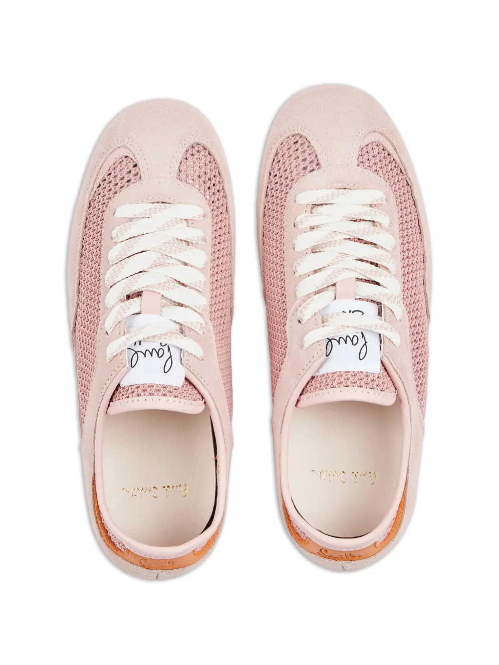Paul Smith Samara mesh-panelled suede sneakers Roze