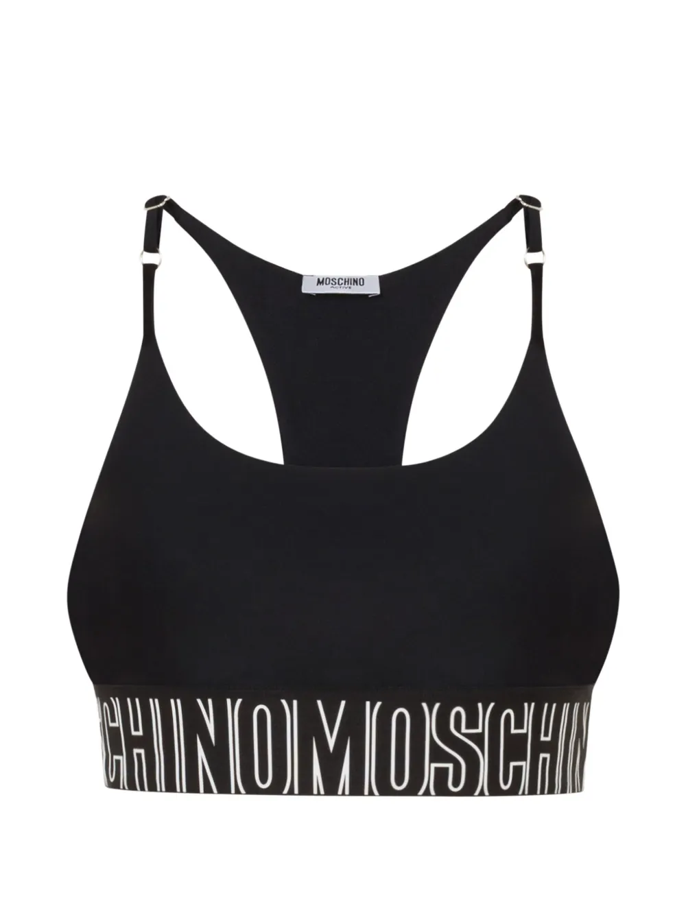 Moschino logo-underband racerback top - Nero