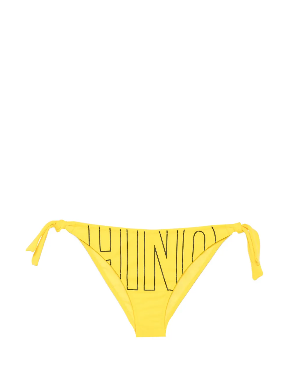 Moschino logo-print side-tie bikini bottoms - Giallo