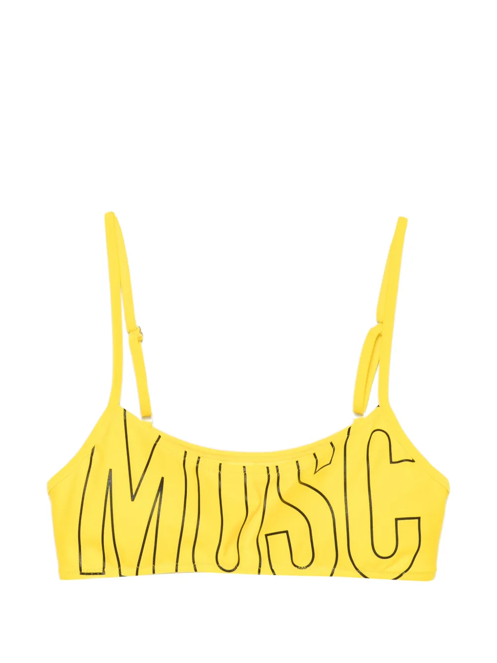 Moschino logo-print bikini top - Giallo