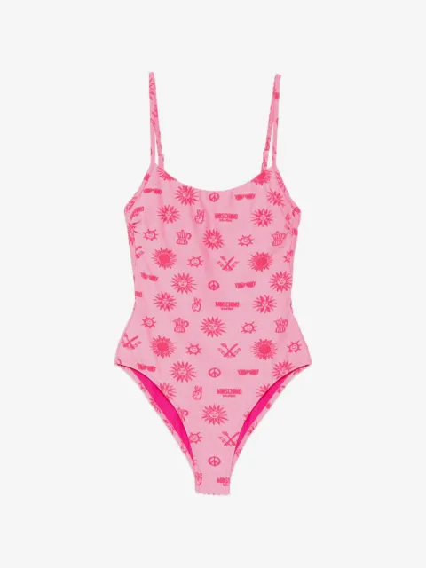 Moschino traje de baño con estampado gráfico y cuello redondo