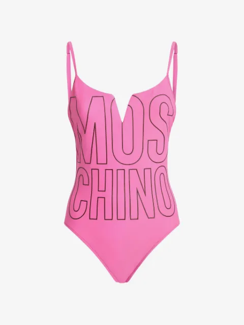 Moschino traje de baño con logo estampado