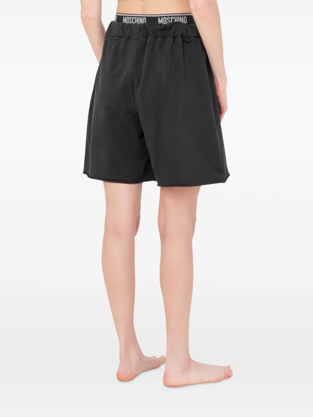Moschino Gerafelde shorts met logoband Zwart