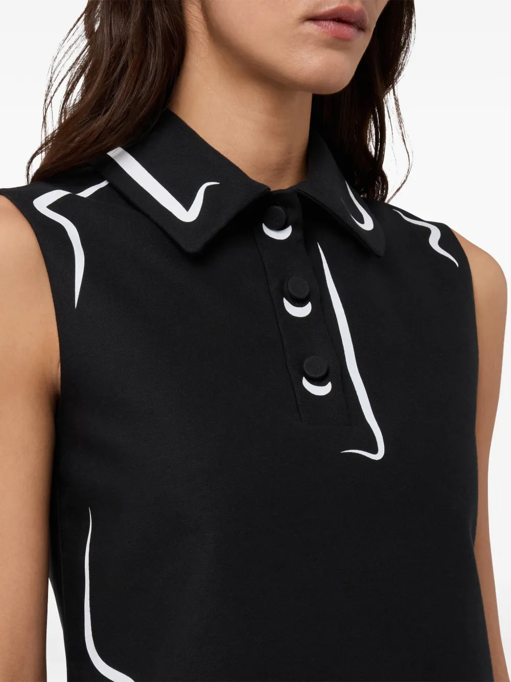 Moschino Katoenen jurk met print Zwart