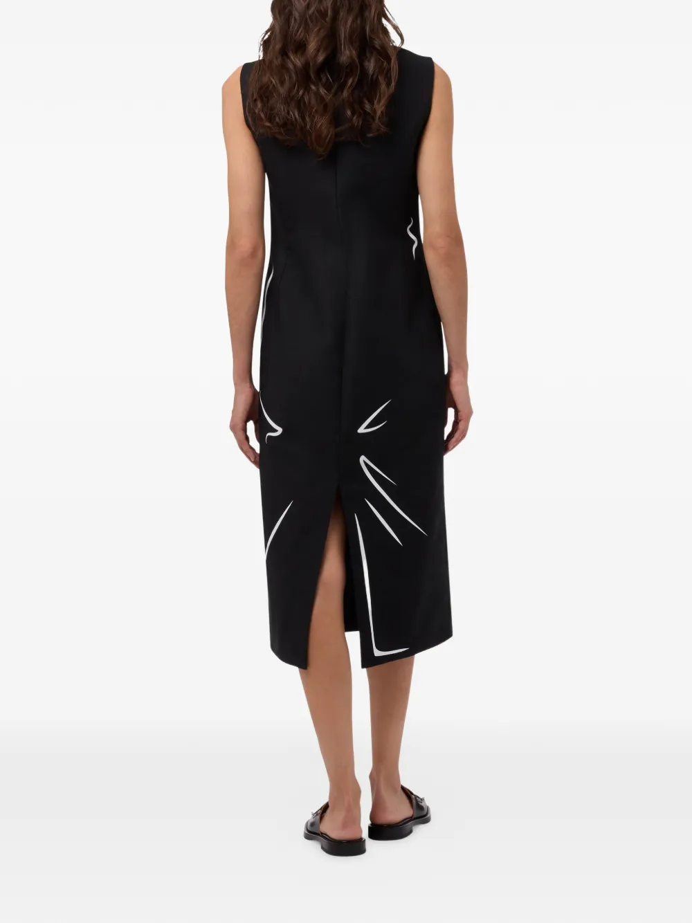 Moschino Katoenen jurk met print Zwart
