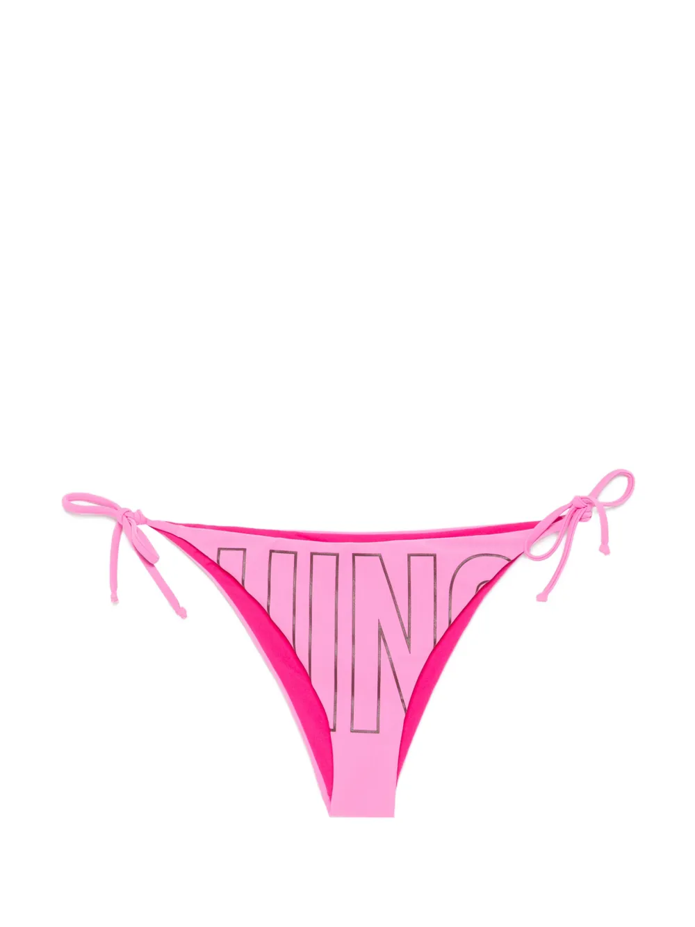 Moschino logo-print side-tie bikini bottoms - Rosa