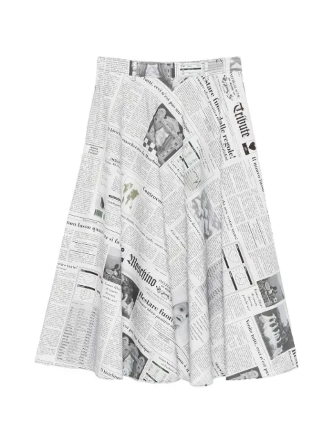 Moschino newspaper-print midi skirt