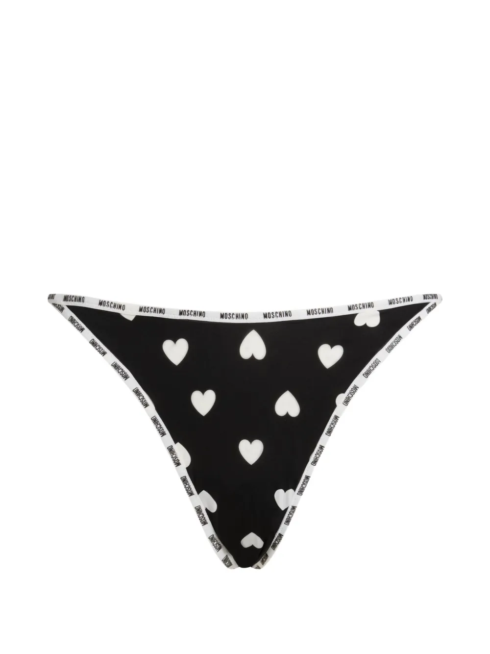 Moschino heart-print logo-trim thong - Nero