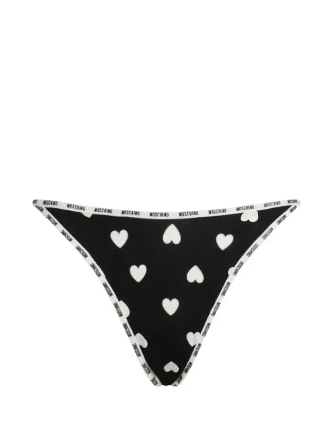 Moschino heart-print logo-trim thong
