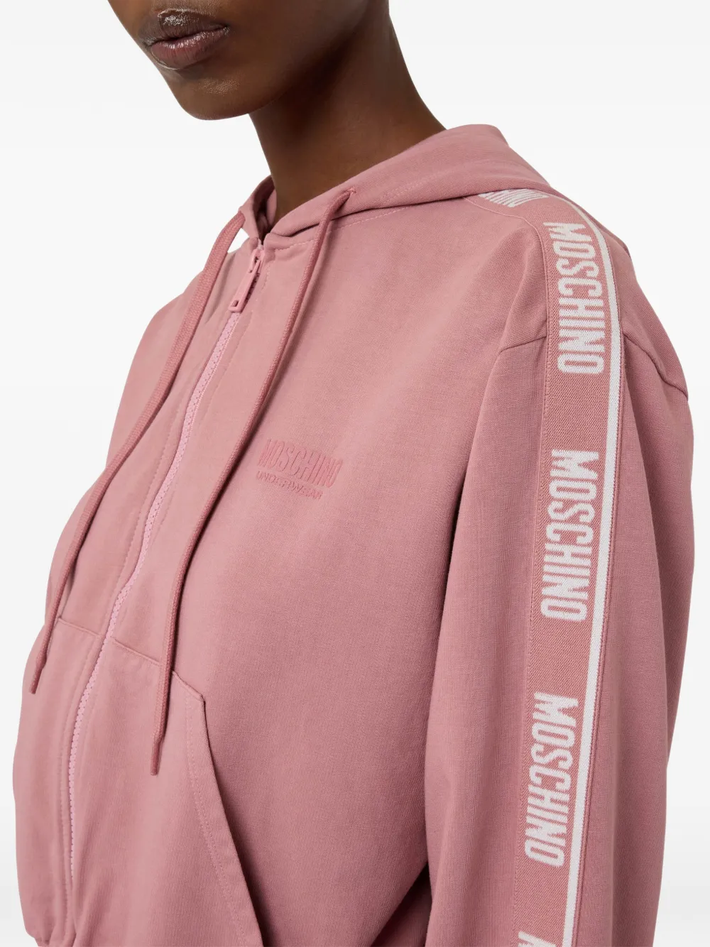 Moschino Katoenen hoodie met geverfd detail Roze