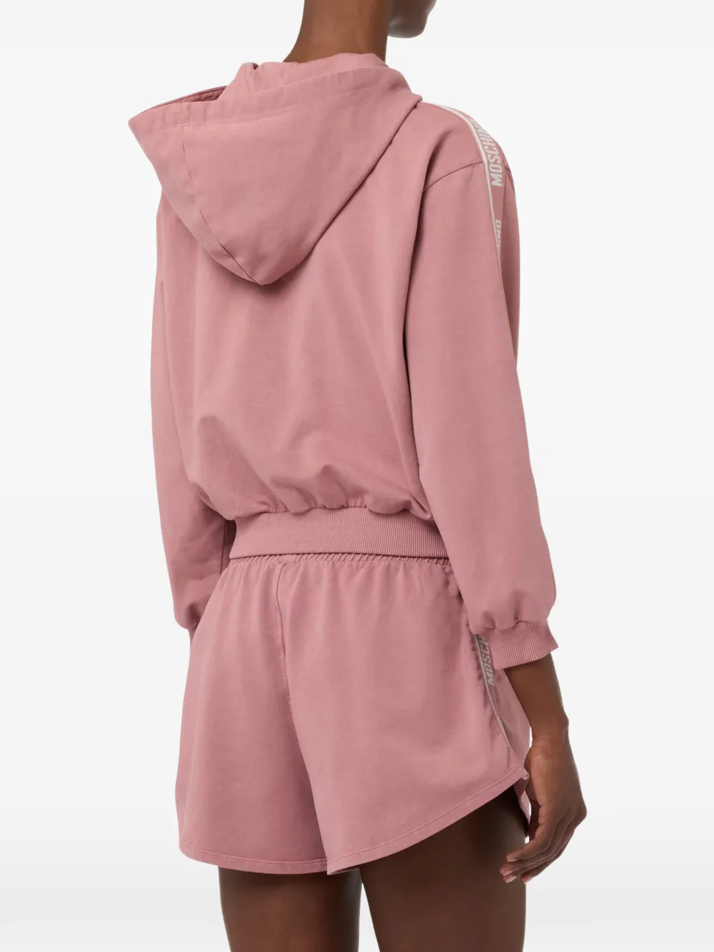 Moschino Katoenen hoodie met geverfd detail Roze
