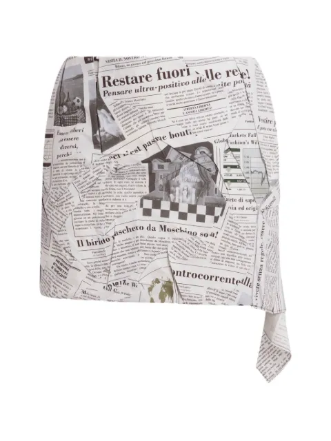 Moschino newspaper-print cotton mini skirt