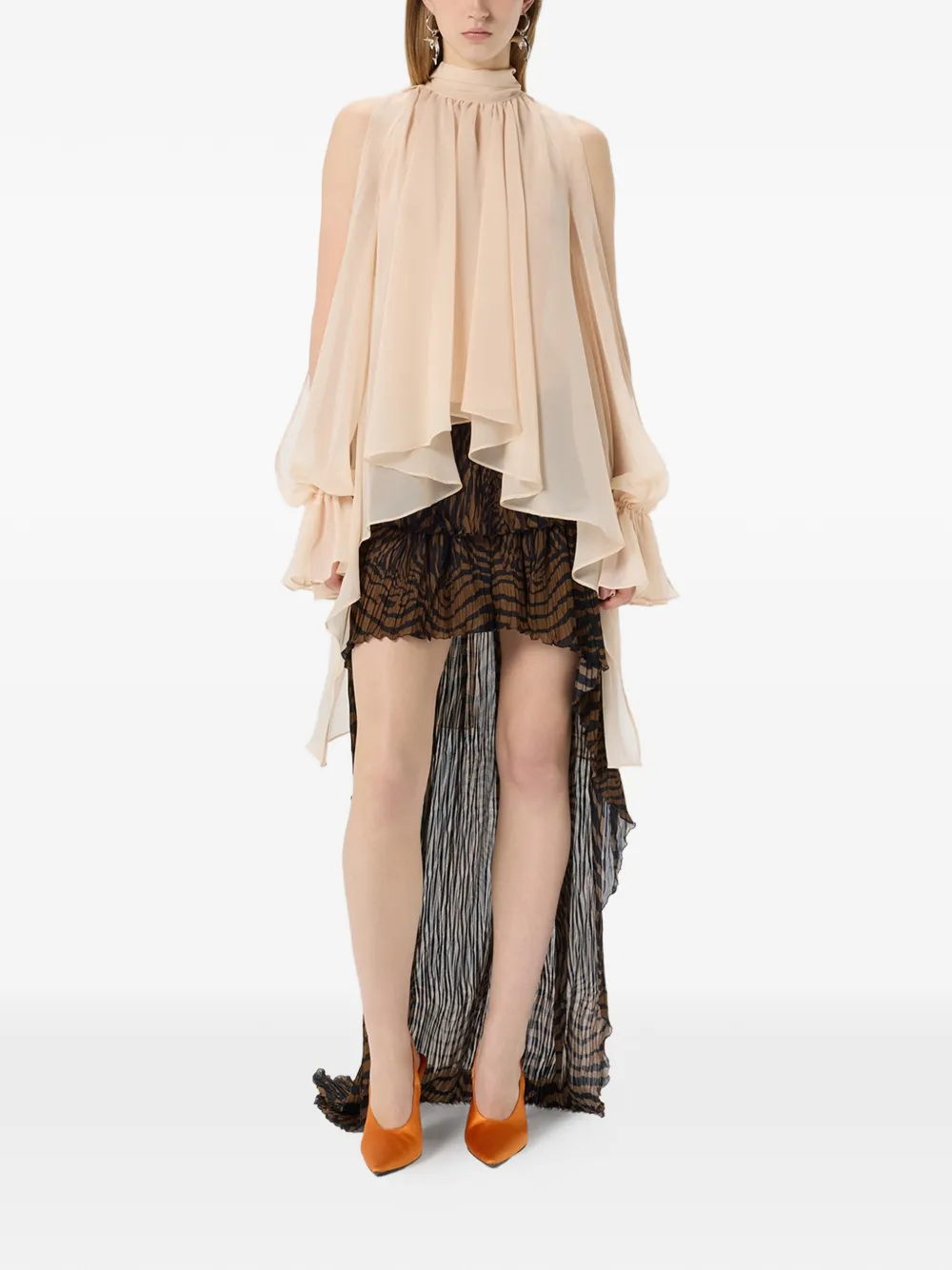 Asymmetric Chiffon Blouse