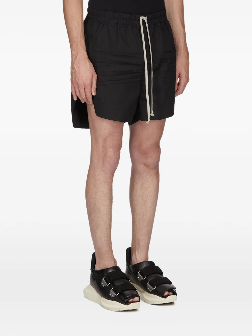 Rick Owens 15SSドローストリング ボクサーショーツ ハーフパンツ Rick Owens ドローストリング ショートパンツ | ブラック | FARFETCH JP