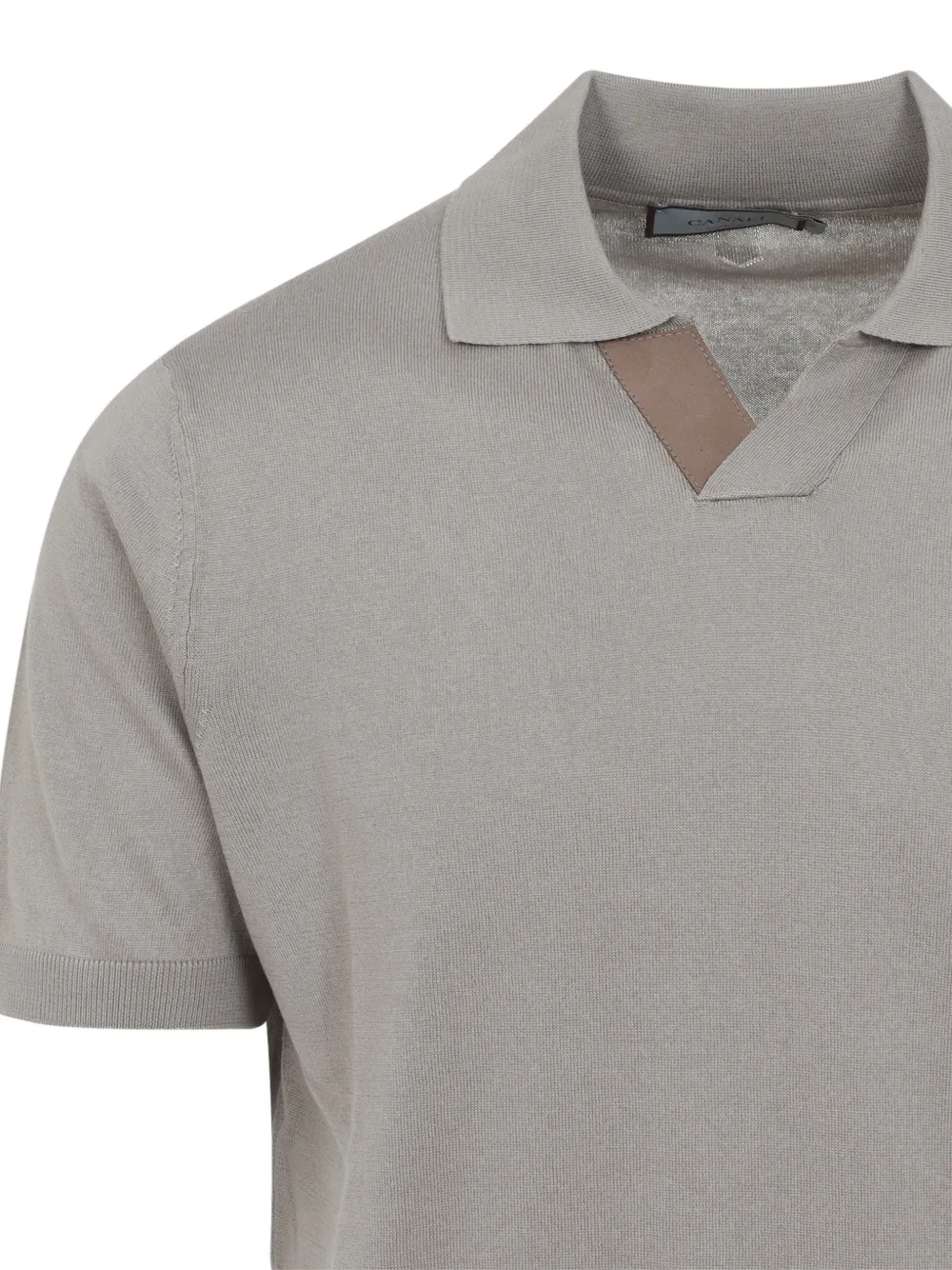 Canali T-shirt met kraagdetail Grijs