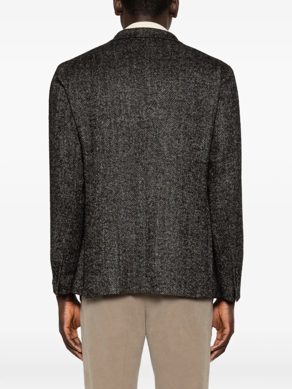 single-breasted herringbone blazer