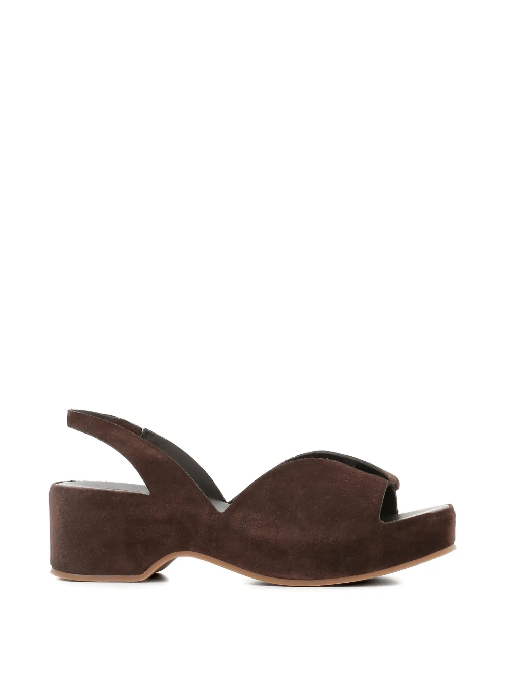 Del Carlo slingback suede sandals - Marrone