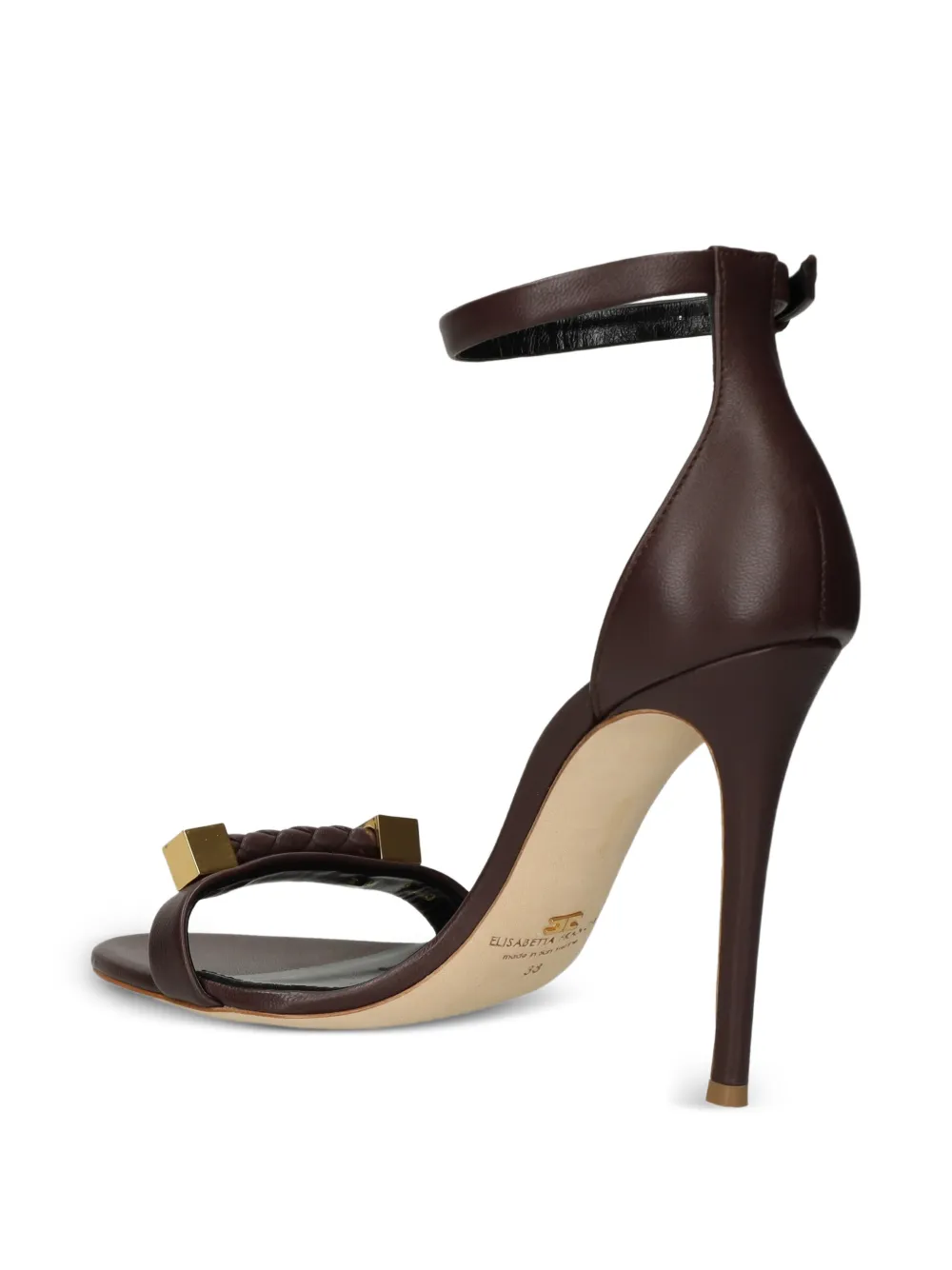 Elisabetta Franchi Sandalen met logoplakkaat Bruin