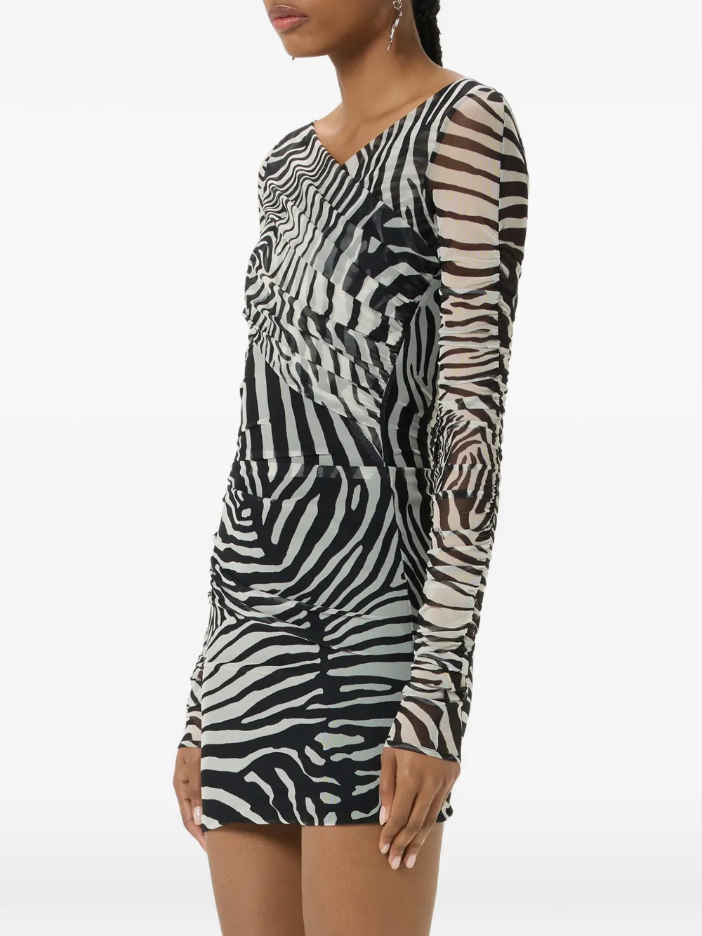 Blumarine Jurk met zebraprint Zwart
