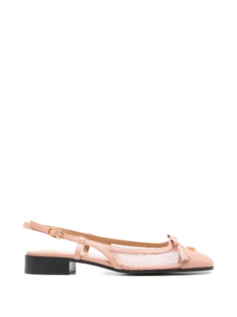 Valentino Garavani Valet Du Roi slingback ballerina in mesh and kidskin 25mm