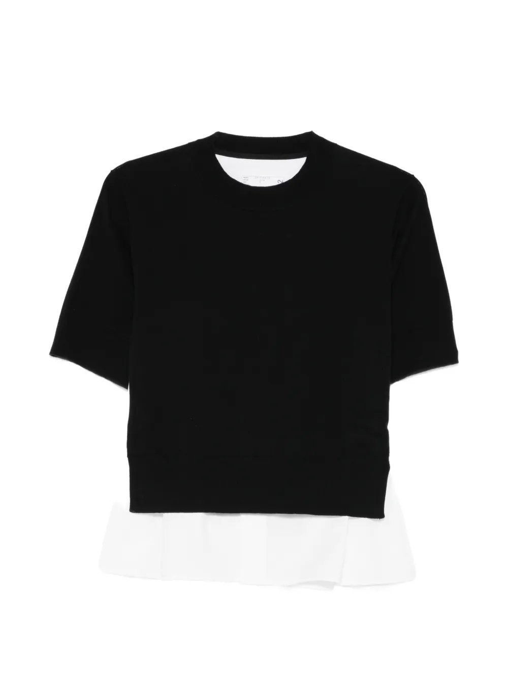 sacai ruffled top - Nero