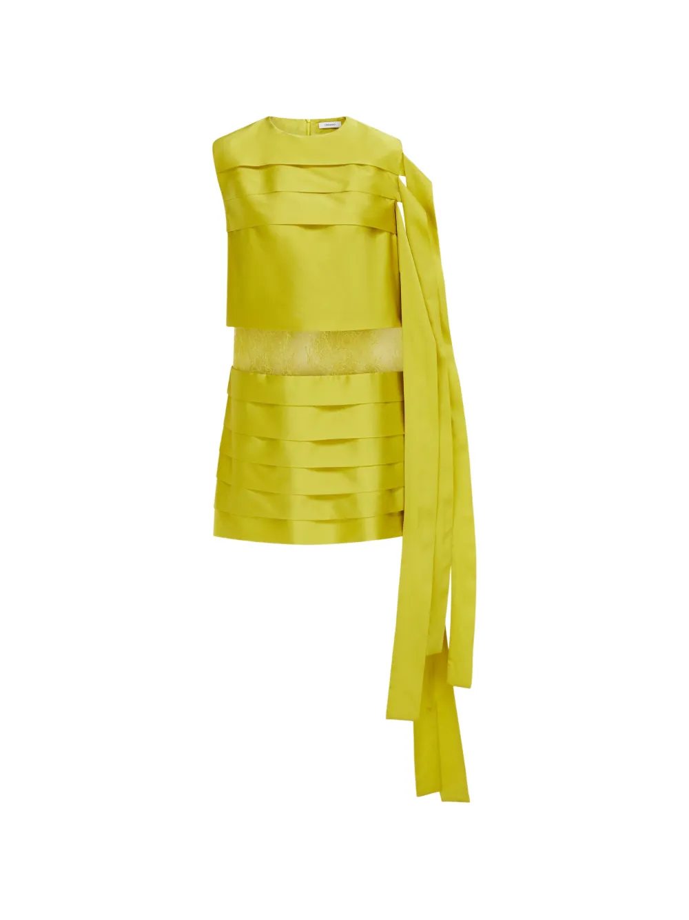 Ferragamo Mini Dress With Lace Detail In Yellow