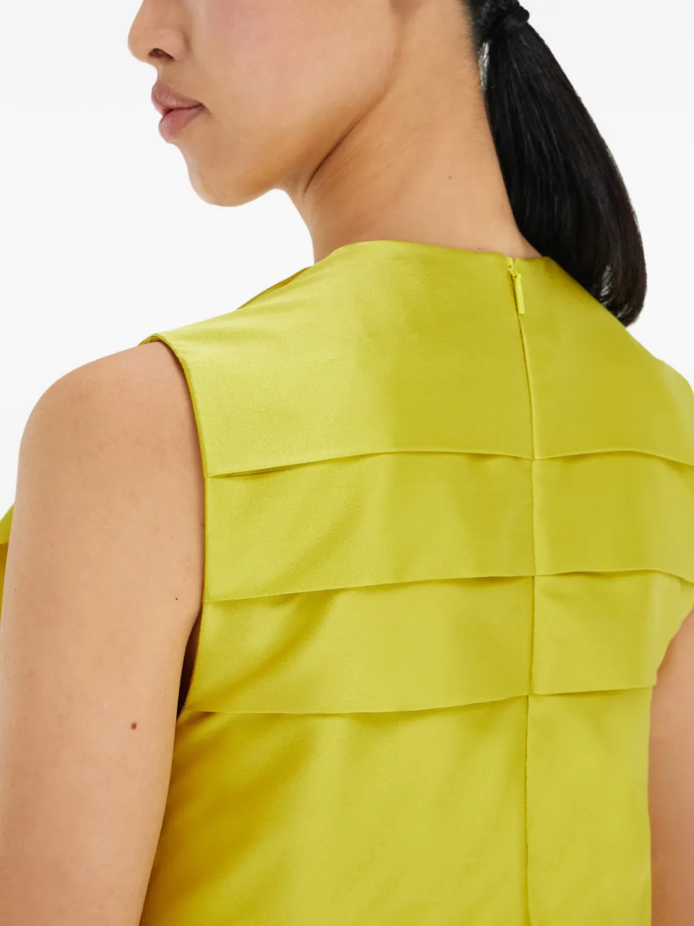 Ferragamo Gelaagde mini-jurk met kant Geel