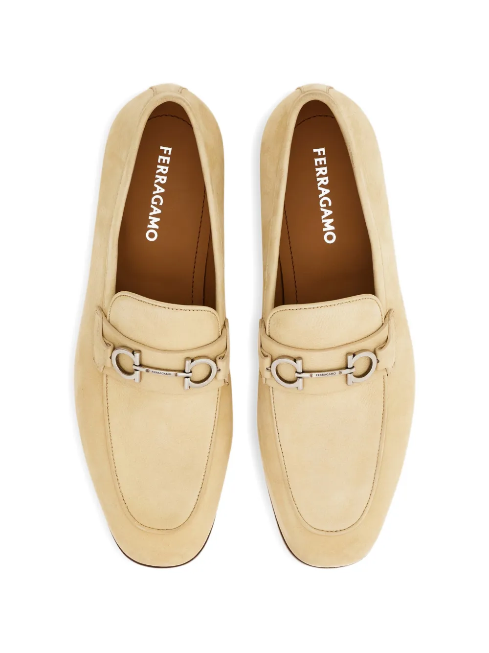 Ferragamo Mocassin met gancini ornament Beige