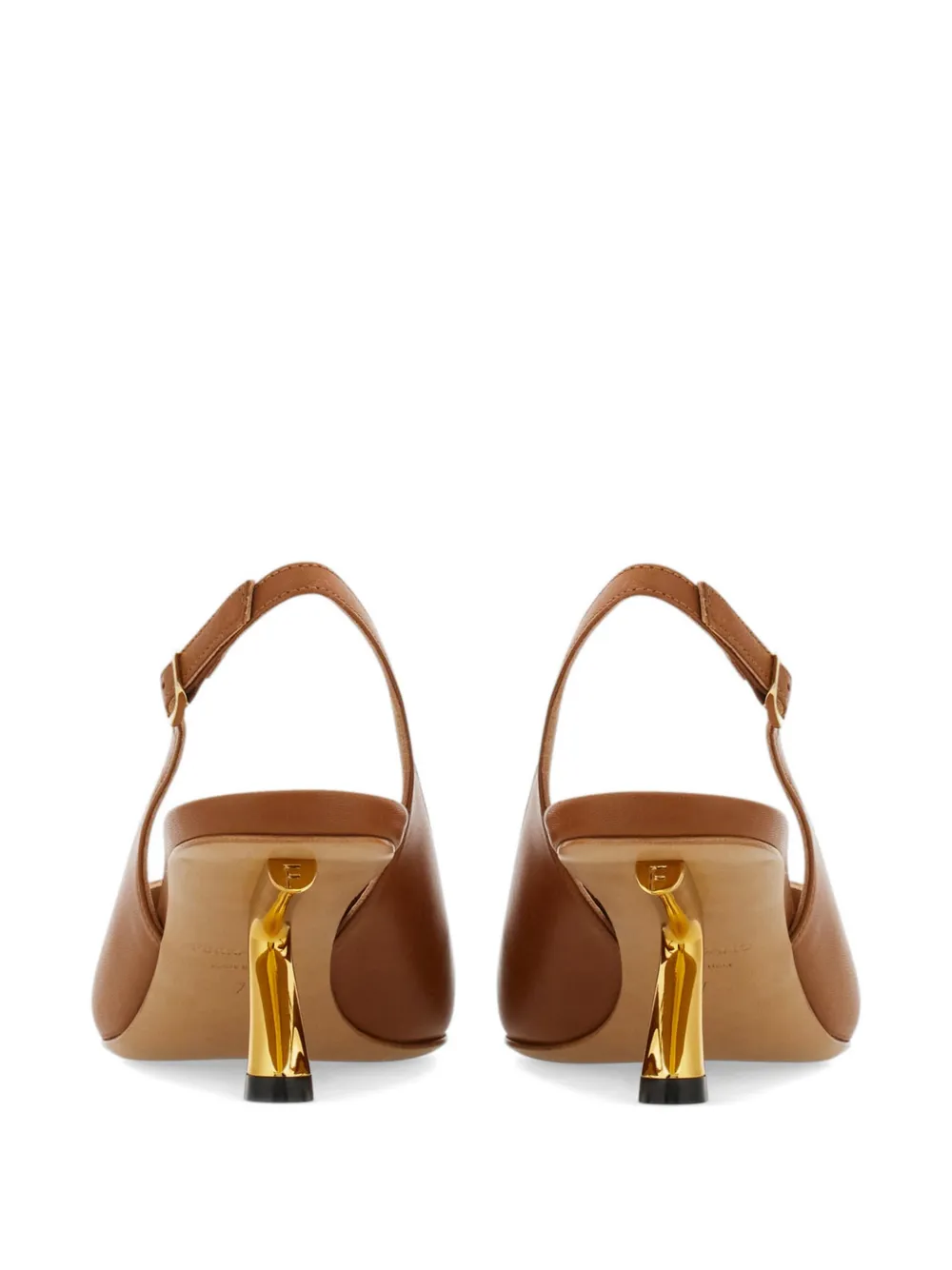 Ferragamo Slingback pumps met S-vormige hak Bruin