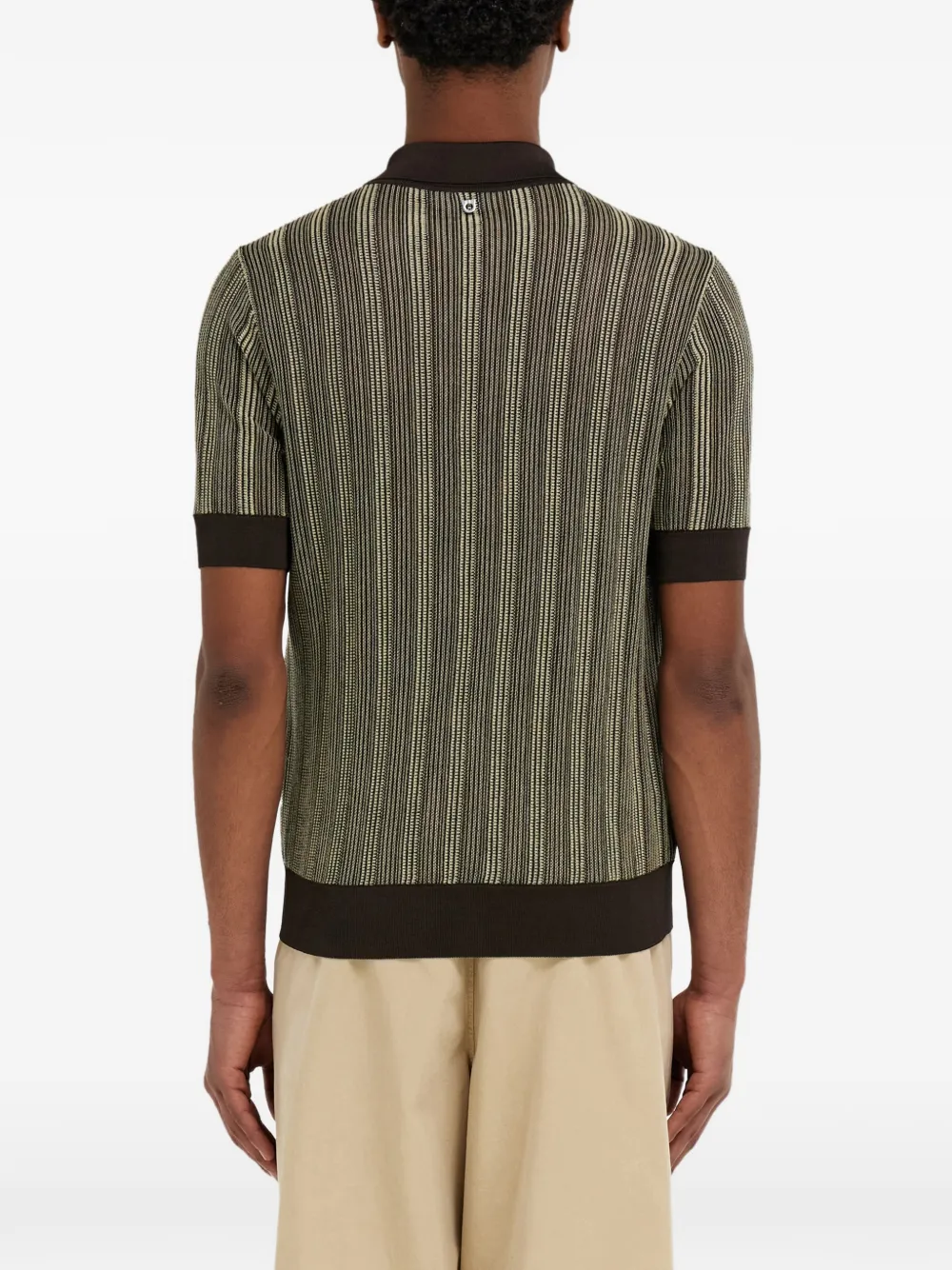 Ferragamo Gebreid poloshirt met korte mouwen Bruin