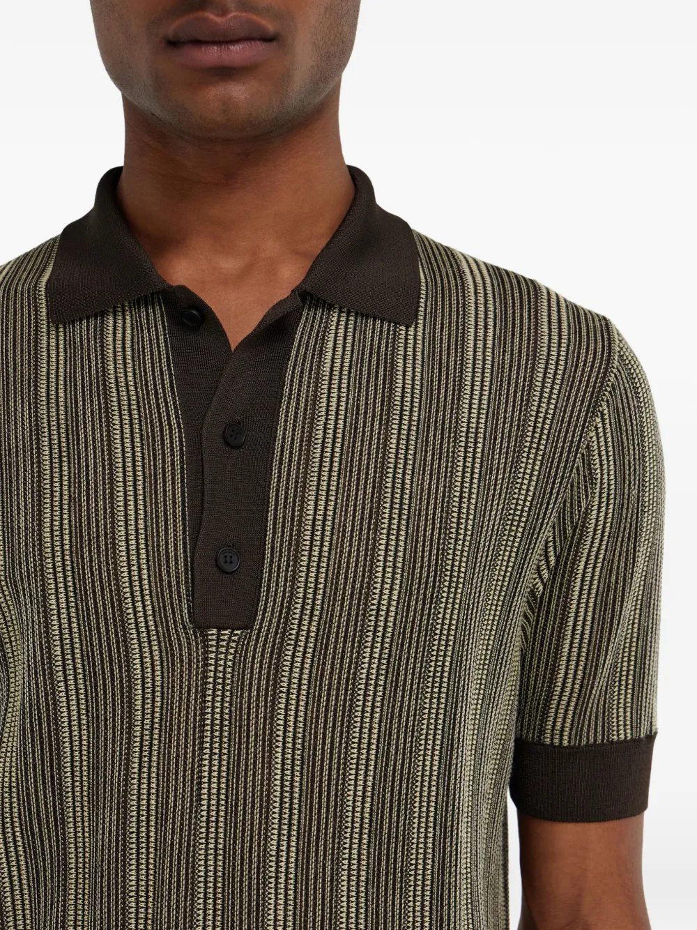 Ferragamo Gebreid poloshirt met korte mouwen Bruin