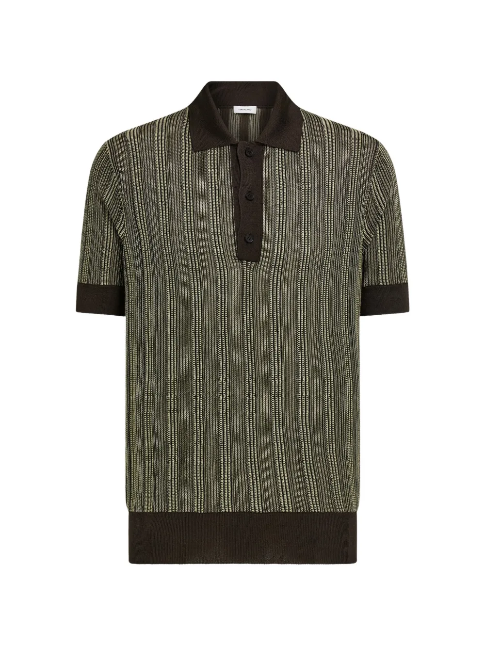Ferragamo short sleeve knitted polo - Marrone