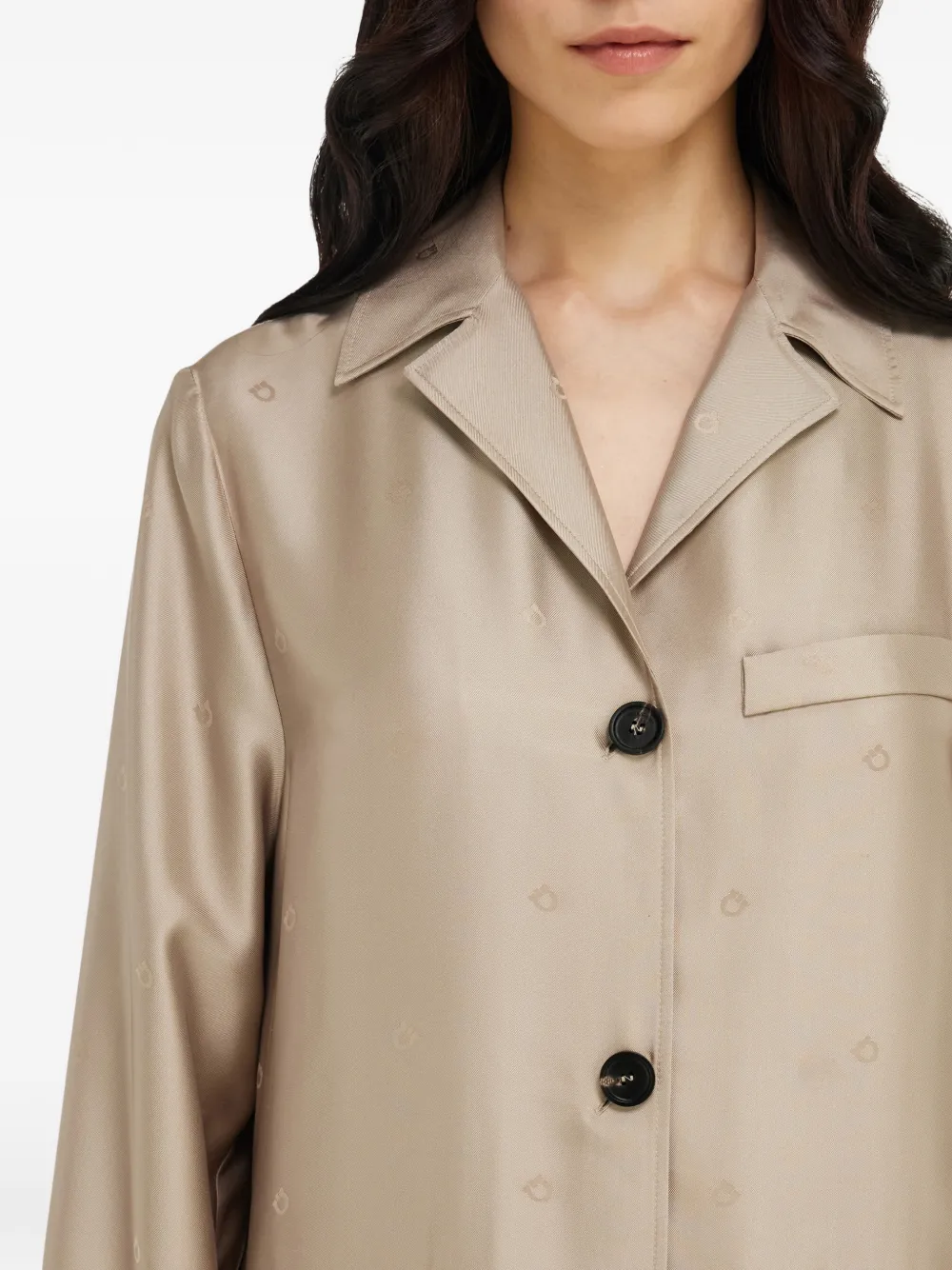 Ferragamo Zijden shirtjack Beige