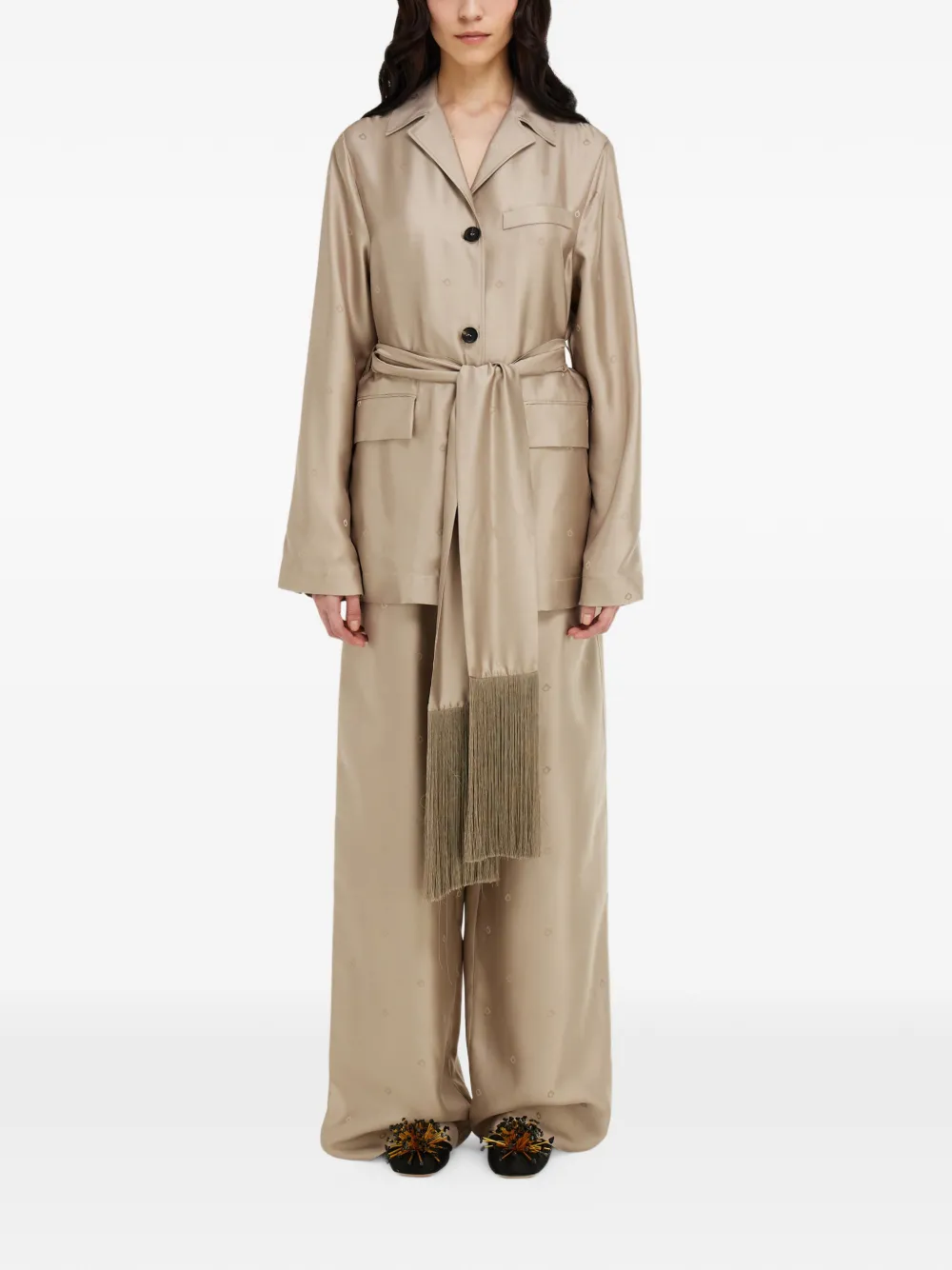  Ferragamo Jacquard Overshirt - Neutrals 