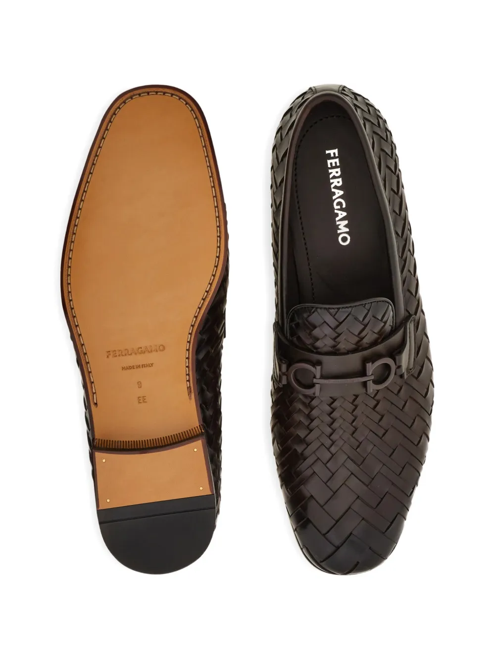 Ferragamo moccasin with braid gancini ornament Bruin