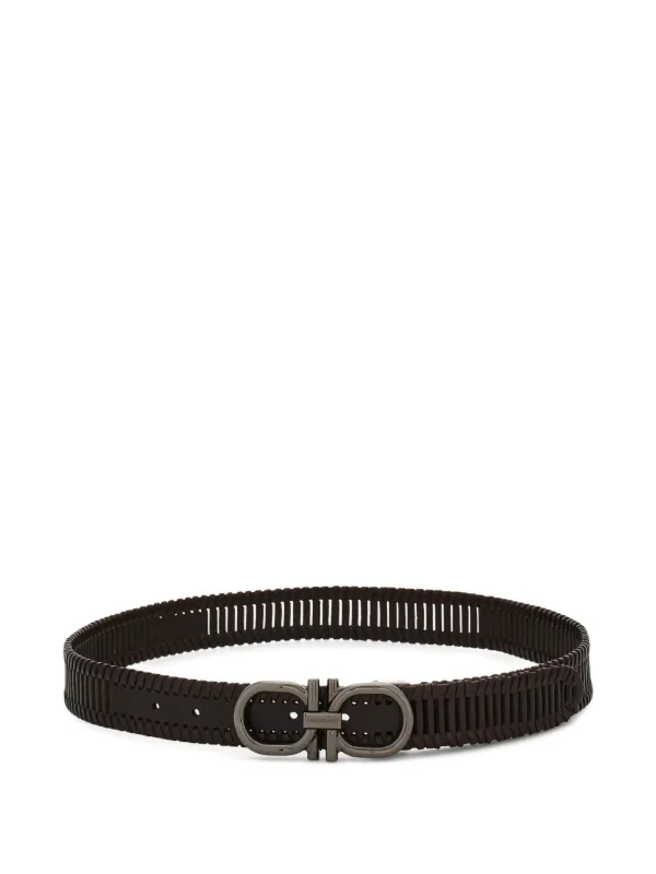 Ferragamo Adjustable Gancini Belt in Black
