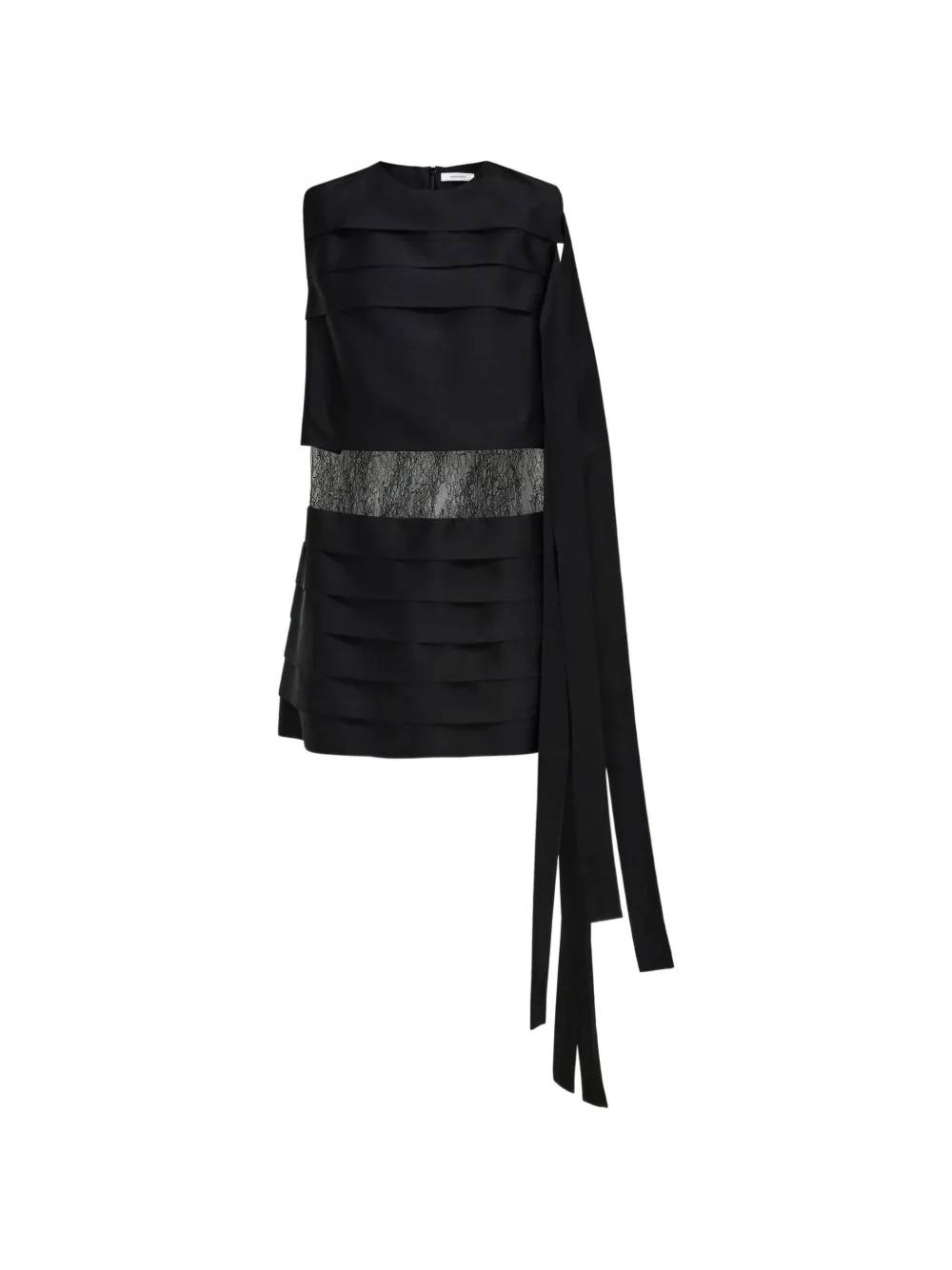 Ferragamo mini dress with lace-detail - Nero