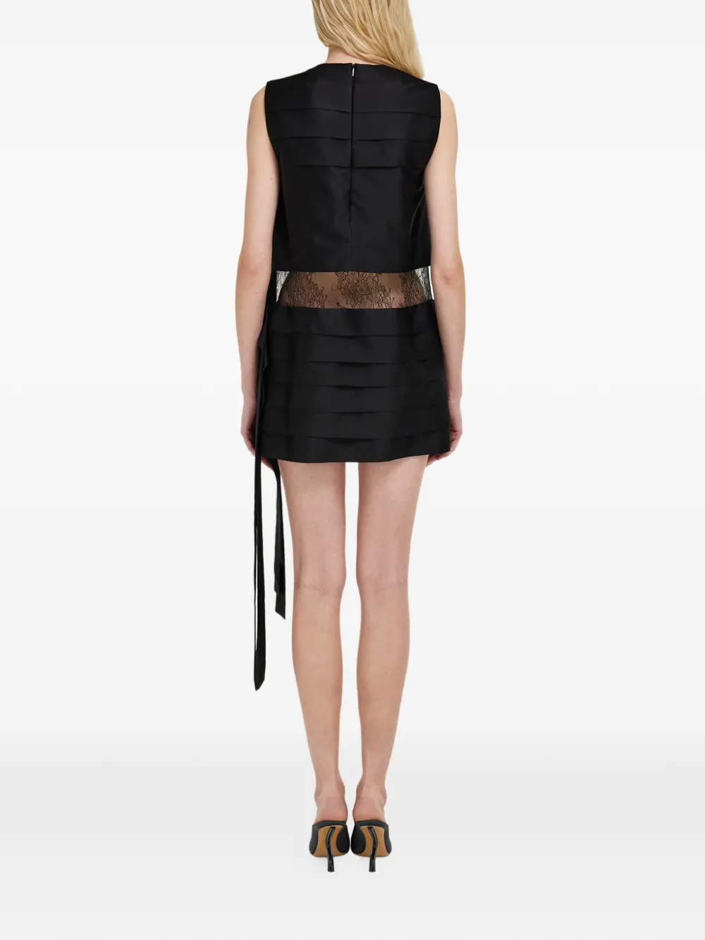 Ferragamo Mini-jurk met kanten detail Zwart