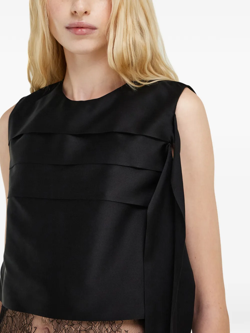 Ferragamo Mini-jurk met kanten detail Zwart
