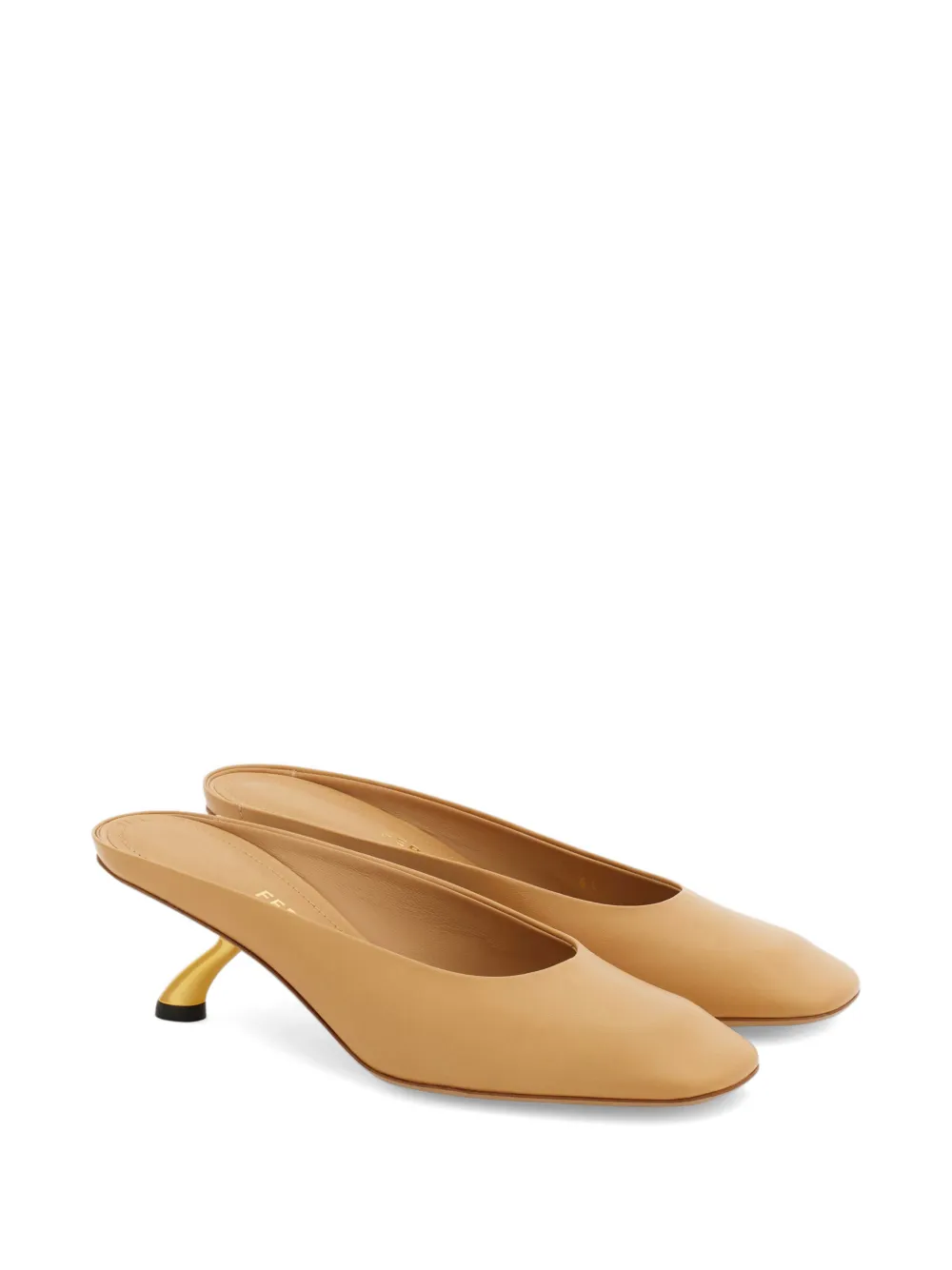 Ferragamo Sculptural heel mule Beige