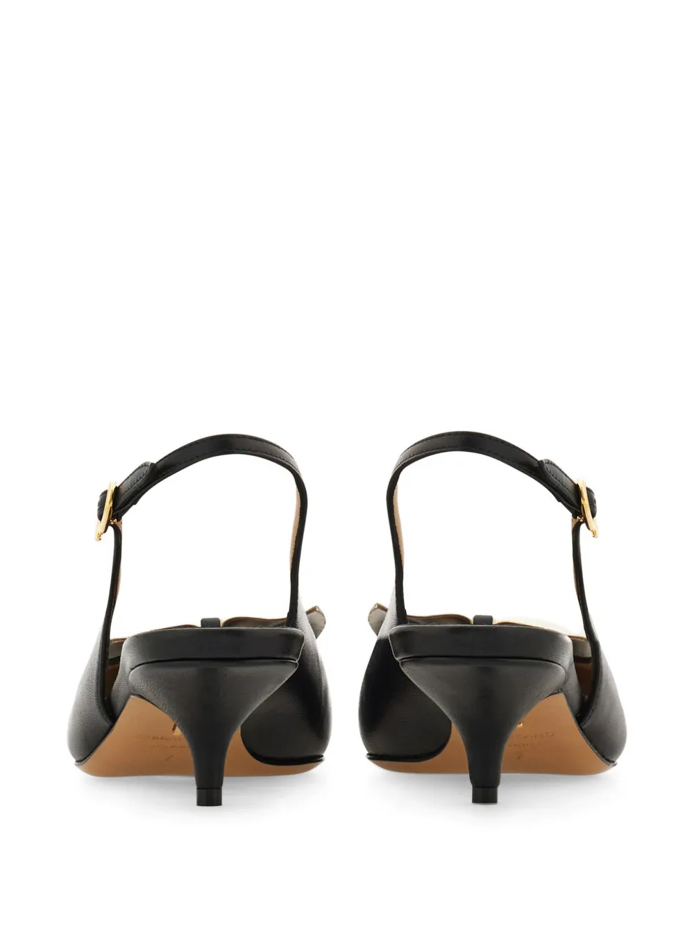 Ferragamo soft bow slingbacks Zwart