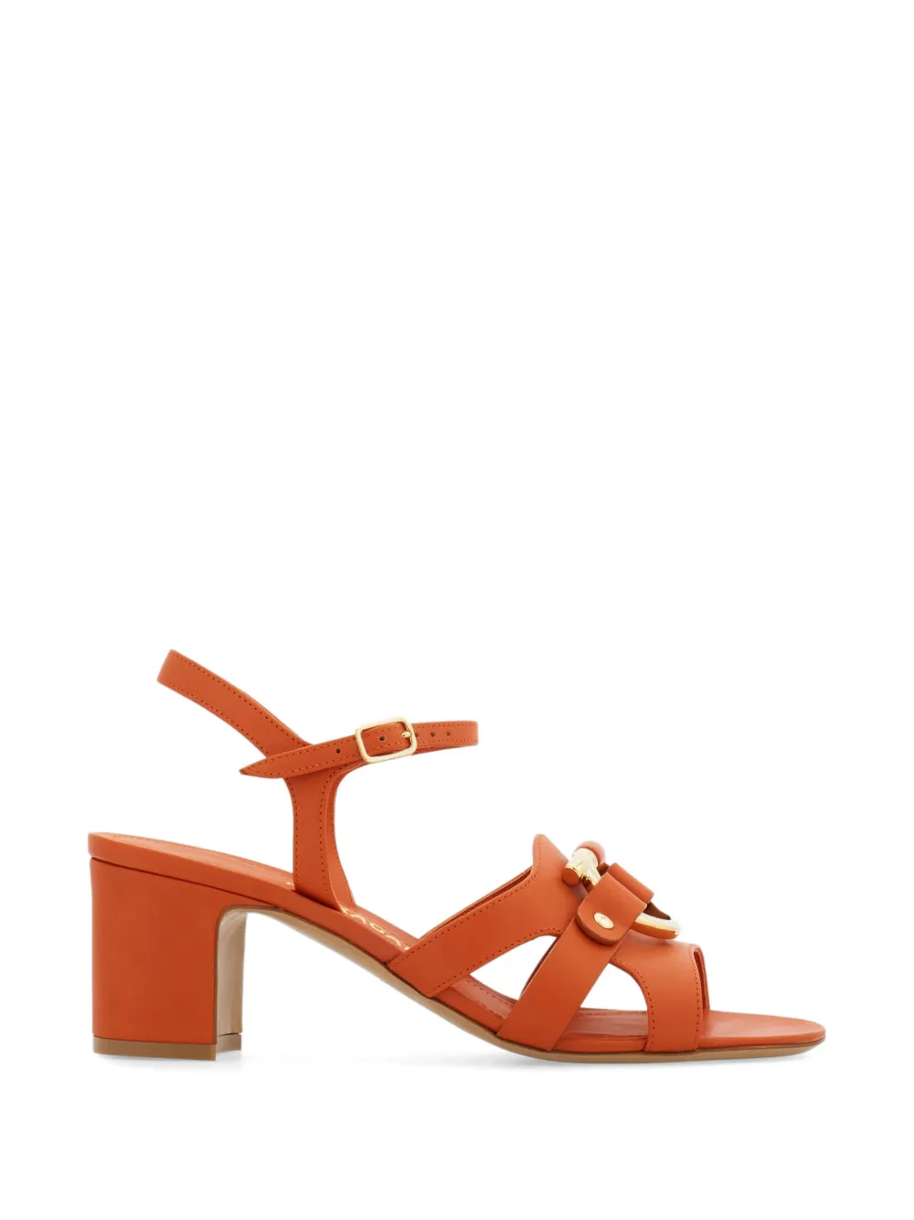 Ferragamo Gancini ornament sandals - Orange