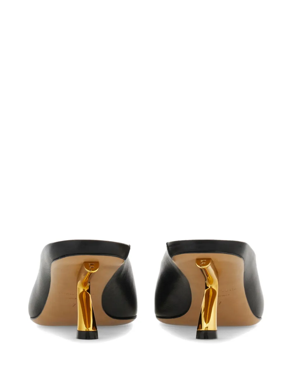 Ferragamo Muiltjes met S-vormige hak Zwart