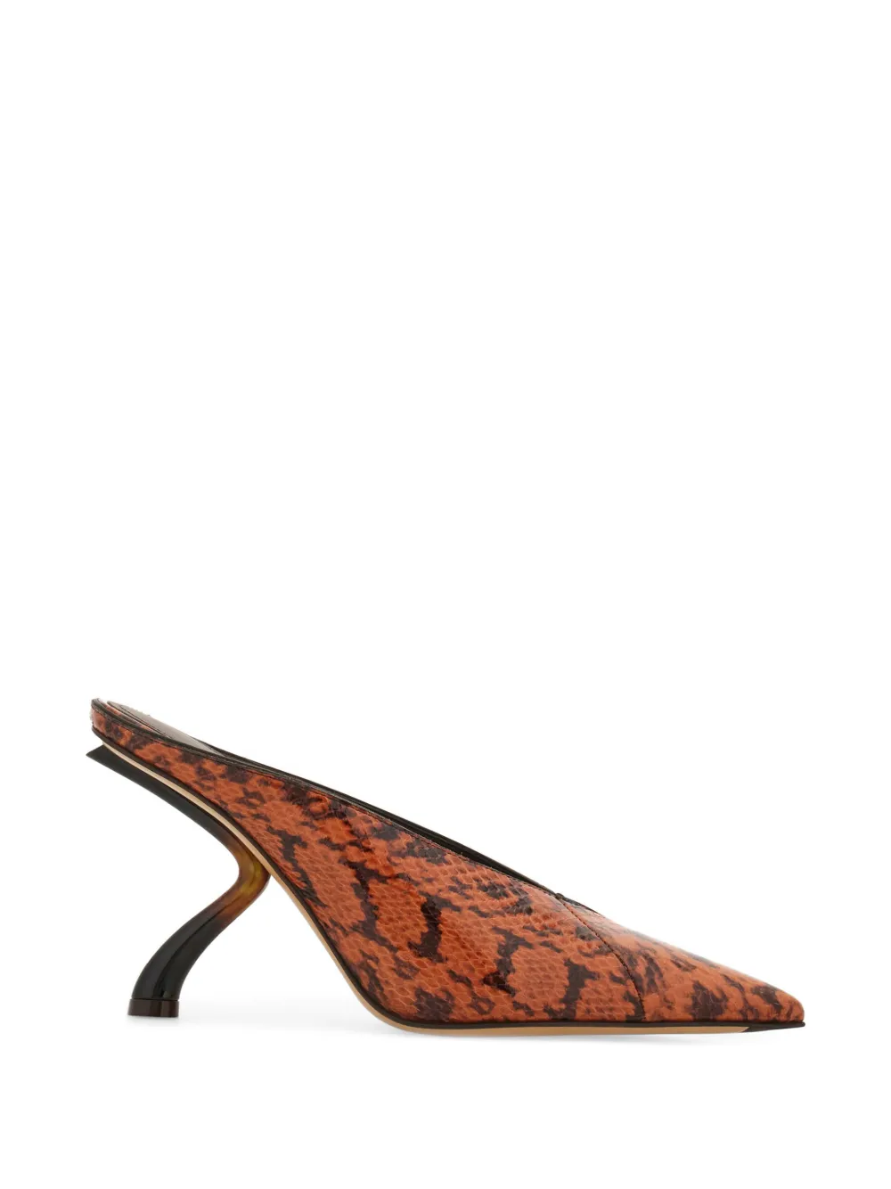 Ferragamo Muiltjes met S-vormige hak Bruin