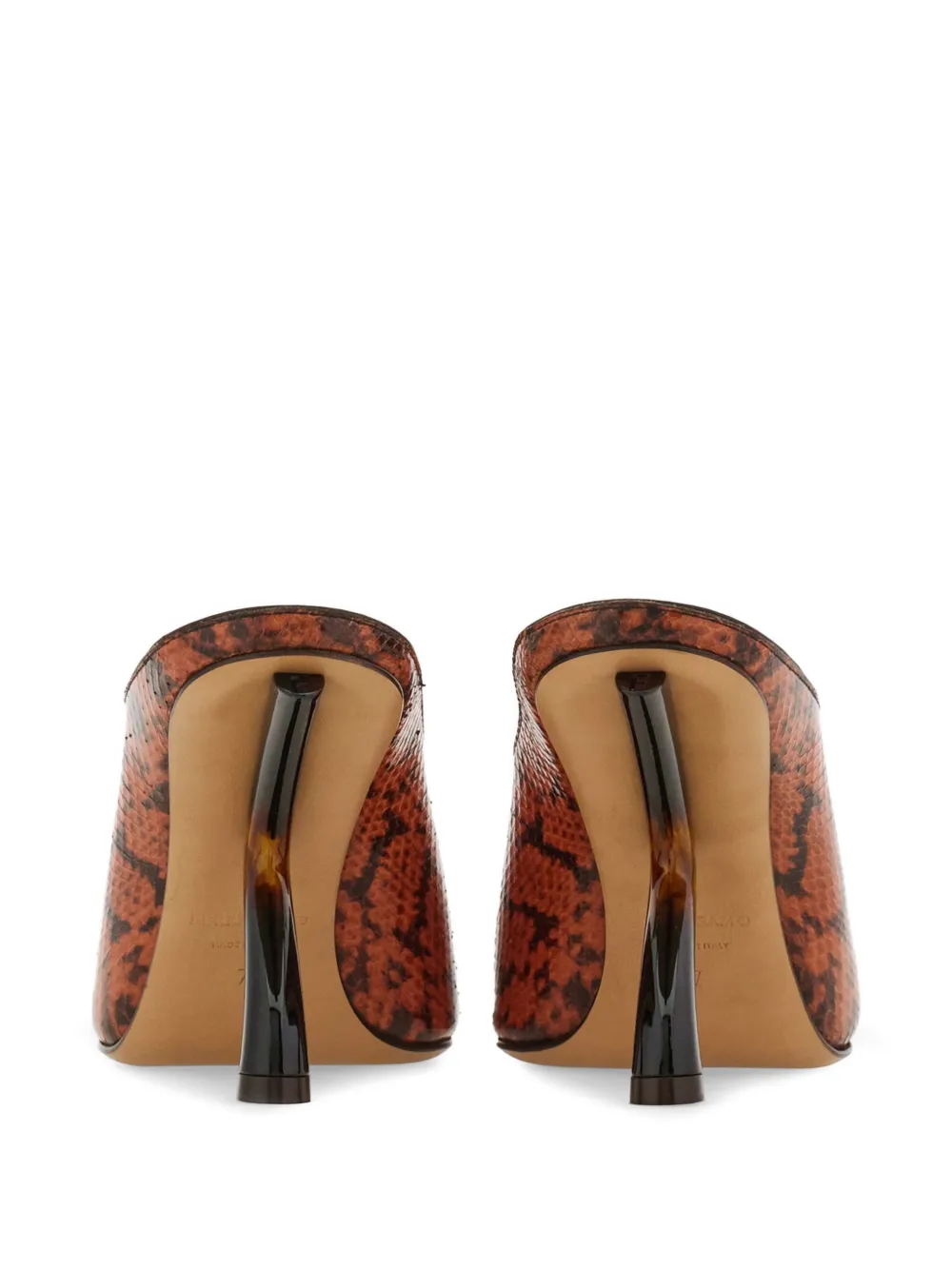 Ferragamo Muiltjes met S-vormige hak Bruin