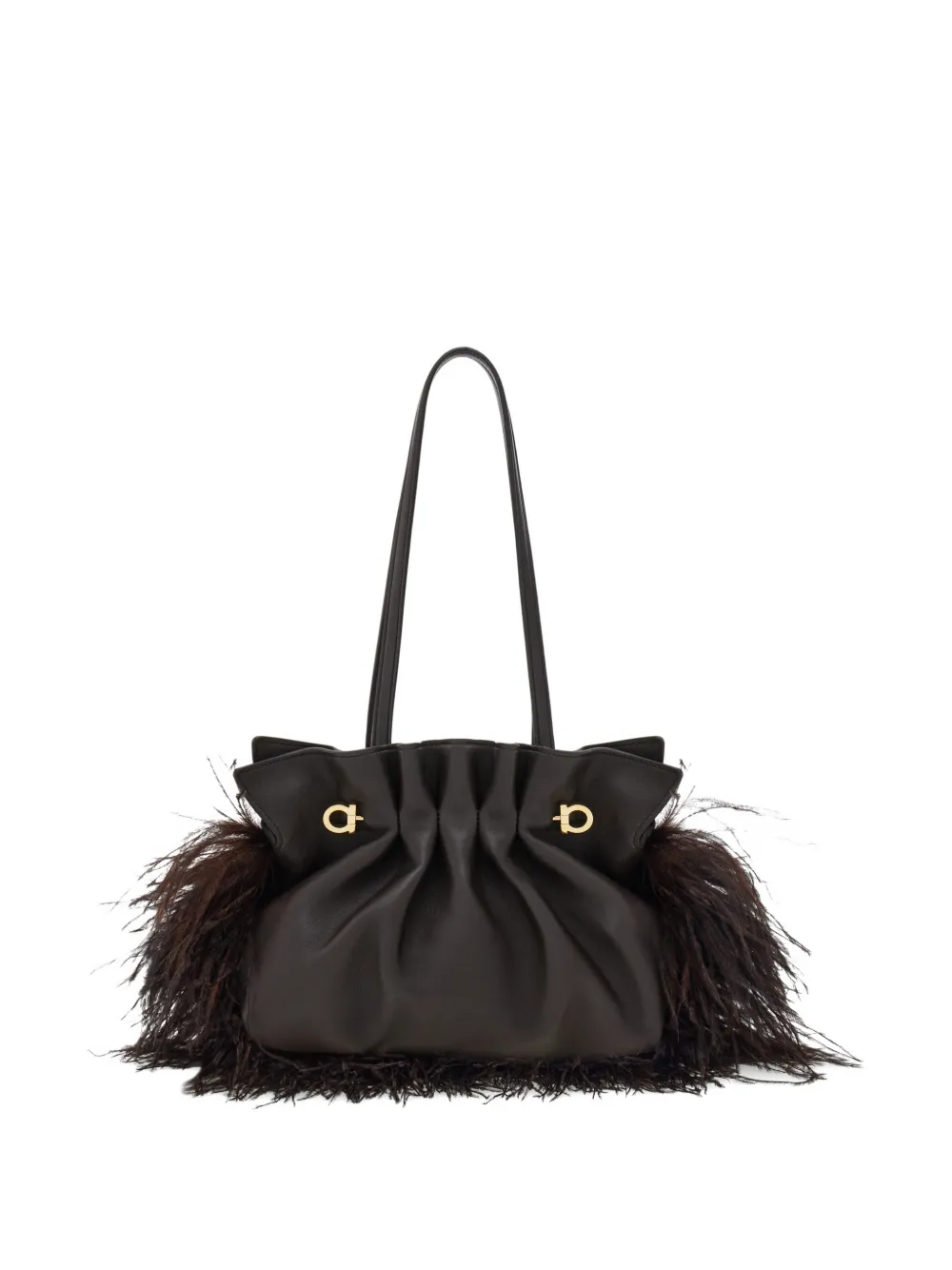 Ferragamo Soft kleine tas Bruin