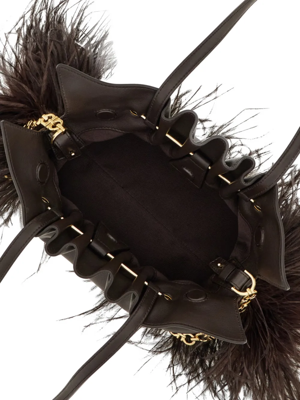 Ferragamo Soft kleine tas Bruin